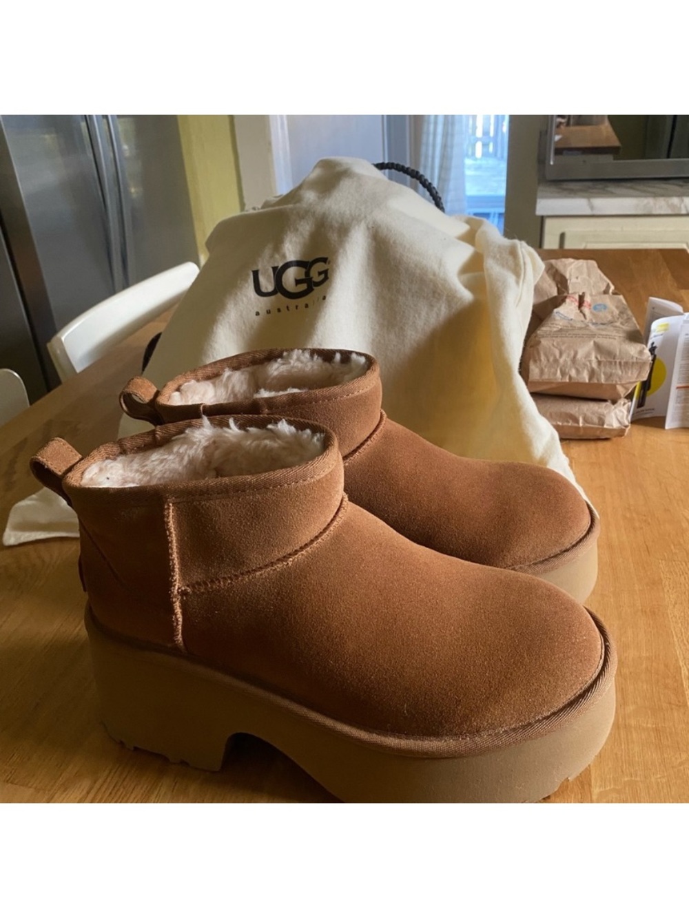 UGG Chestnut Platform Ankle Booties - Suede WORN ONCE ONLY